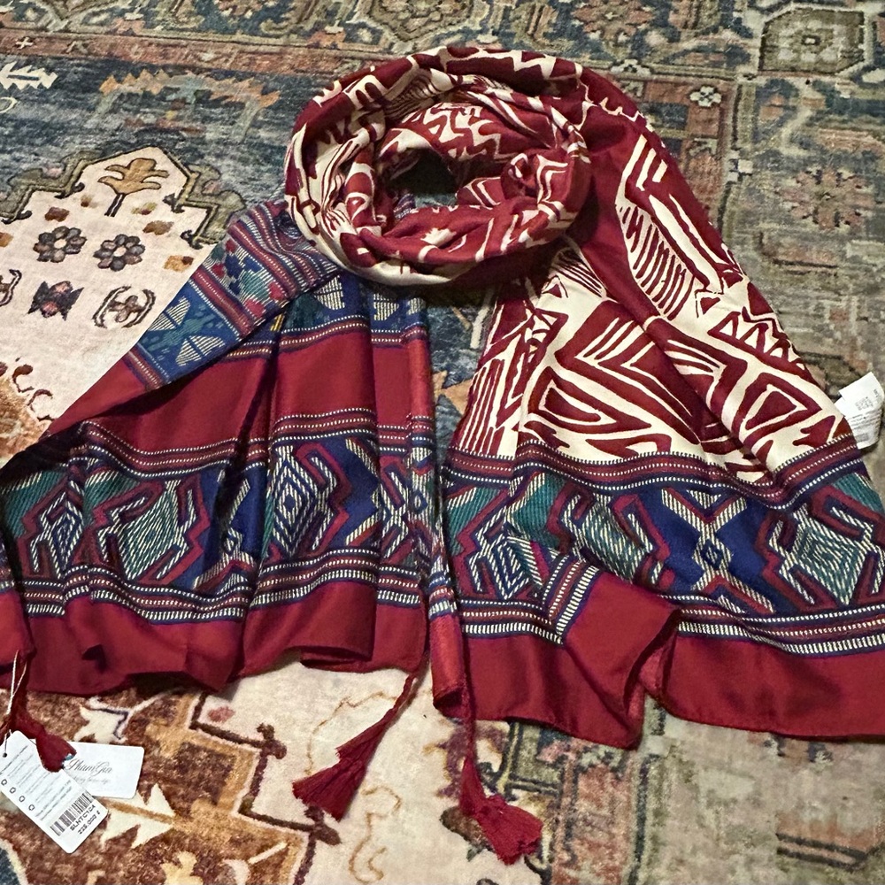 NWT large PhamGia scarf textile pattern